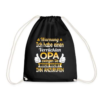 Warnung OPA - Turnbeutel - Schwarz - Vorne