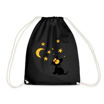Kitten stars - Drawstring Bag - black - Front