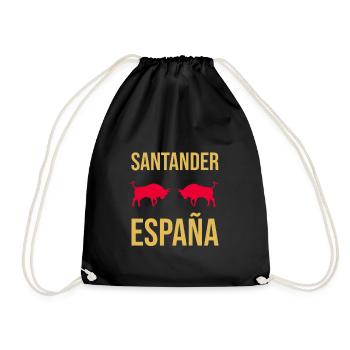 Santander Stierkampf Spanien Mitbringsel - Turnbeutel - Schwarz - Vorne