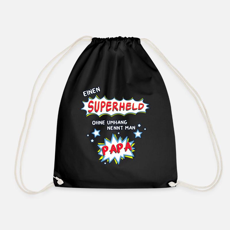 Einen Superheld ohne Umhang nennt man Papa - Turnbeutel - Schwarz