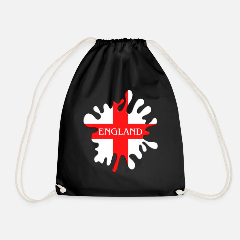 St. George English Flag - Drawstring Bag - black