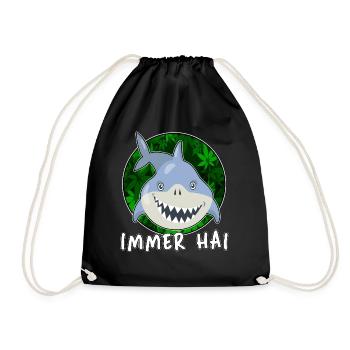 high immer hai cbd thc - Turnbeutel - Schwarz - Vorne