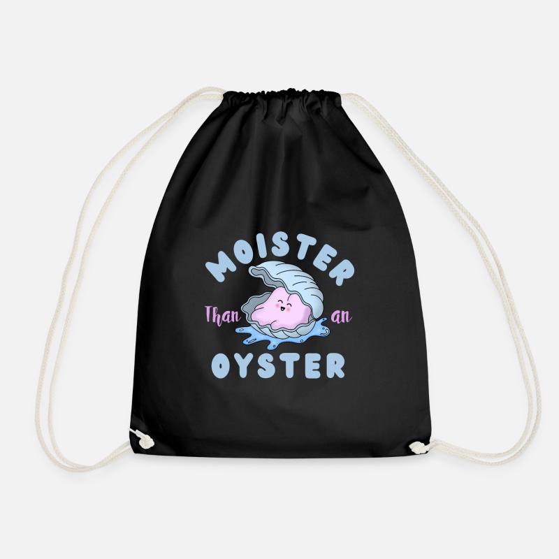 Feuchter als eine Auster - lustiges Essen Kawaii Design - Turnbeutel - Schwarz