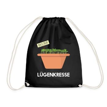 Lügenkresse - Kresse - Basilikum lügt - Turnbeutel - Schwarz - Vorne