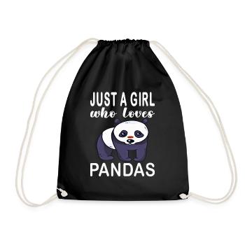 Just A Girl Who Loves Pandas. Panda Girl - Drawstring Bag - black - Front
