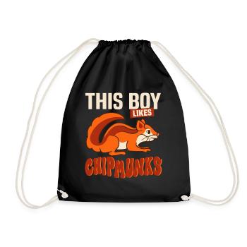 Squirrels Forest Animal Wildlife Chipmunks - Drawstring Bag - black - Front