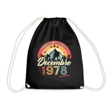 Cadeau D'anniversaire En Décembre 1978 Vintage - Sac de sport léger - noir - Devant
