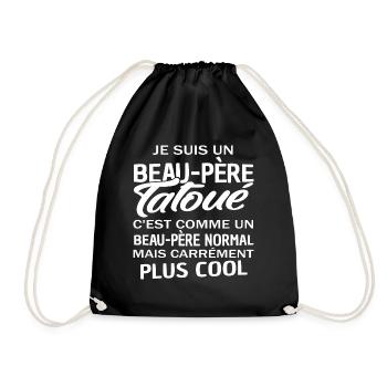 je suis un beau-père tatoué / beau papa - Sac de sport léger - noir - Devant