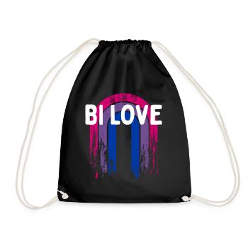 Bi Love Bisexual Couples Bi Pride Lovers LGBTQ - Drawstring Bag - black - Front