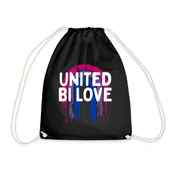 United Bi Love Bisexual LGBTQ Bi Pride LGBT Gay - Drawstring Bag - black - Front