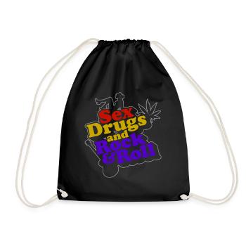 Sex Drugs Rocknroll Schädel Iro Punk Rock Musik - Turnbeutel - Schwarz - Vorne