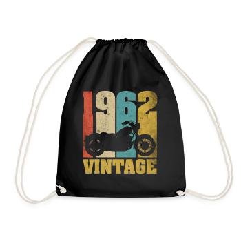 1962 Né anniversaire motard moto cadeau - Sac de sport léger - noir - Devant