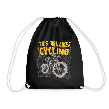 Fille aime le cyclisme, le cardio, le vélo drôle - Sac de sport léger - noir - Devant