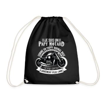 Homme Papy Motard Cadeau Humour Papou Grands Pères - Sac de sport léger - noir - Devant