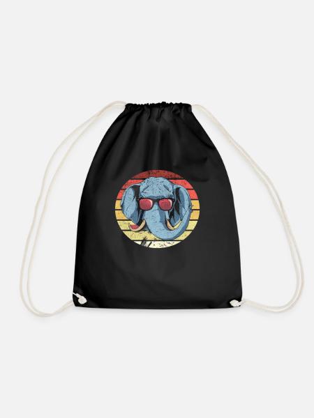 Elephant Africa - Drawstring Bag - black