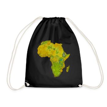 Afrika physische Karte - Turnbeutel - Schwarz - Vorne