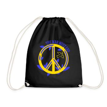 UKRAINE - Peace must end - Drawstring Bag - black - Front