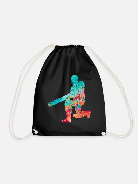 Cricket-Spieler in Popart - Turnbeutel - Schwarz