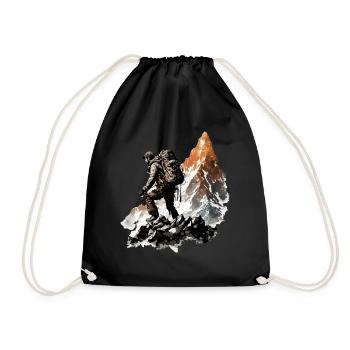 The hiker - Drawstring Bag - black - Front