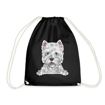 West Highland White Terrier Westie - Sac de sport léger - noir - Devant