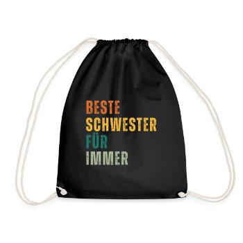Lustiges Beste Schwestes T-Shirt Designs - Turnbeutel - Schwarz - Vorne