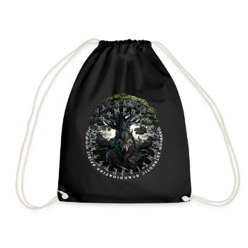 Wikinger Valhalla Wolf Odins - Turnbeutel - Schwarz - Vorne