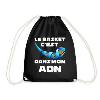 Basket ADN Cadeau humour basketball - Sac de sport léger - noir - Devant