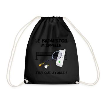 Badminton Humour Cadeau Homme ou Femme Sport - Sac de sport léger - noir - Devant