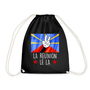 Drapeau La réunion lé la - Sac de sport léger - noir - Devant