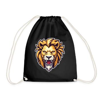 Lion's Head - Drawstring Bag - black - Front