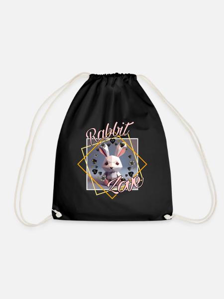 Rabbit Love - Turnbeutel - Schwarz