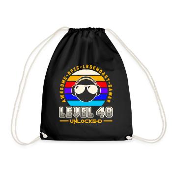 Level 48 - Drawstring Bag - black - Front