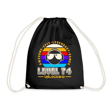 Level 74 - Drawstring Bag - black - Front