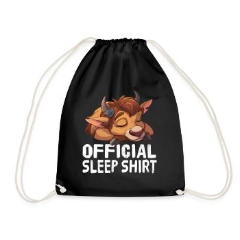 Official Sleep Shirt Wildebeest - Drawstring Bag - black - Front