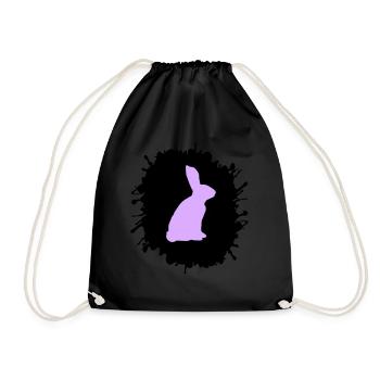 splatter hase - Turnbeutel - Schwarz - Vorne