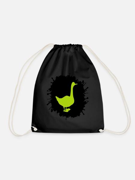 Goose Splatter - Drawstring Bag - black