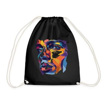 Artful Face Design - Modern Art - Turnbeutel - Schwarz - Vorne
