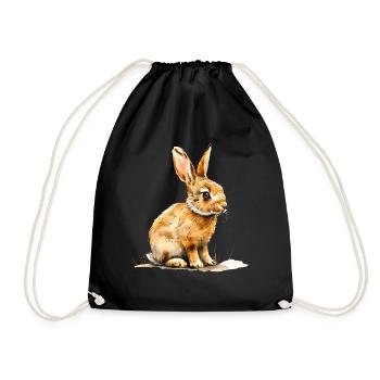 Hare or rabbit? - Drawstring Bag - black - Front