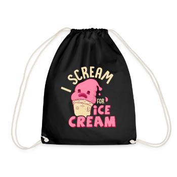 I Scream For Ice Cream Cone Scoop Summer - Turnbeutel - Schwarz - Vorne