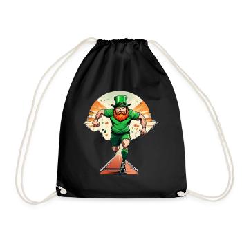 St. Patrick's Day Kleeblatt Laufen - Turnbeutel - Schwarz - Vorne