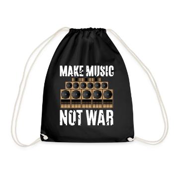 Make Music Not War - Drawstring Bag - black - Front