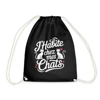 J'habite chez mes chats - Sac de sport léger - noir - Devant