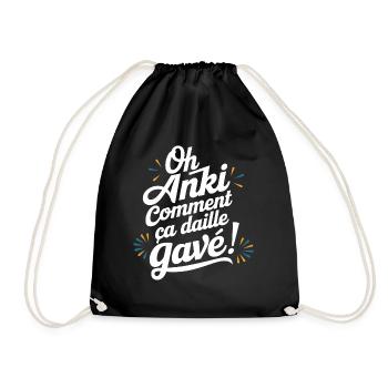 Oh anki ça daille gavé - Sac de sport léger - noir - Devant