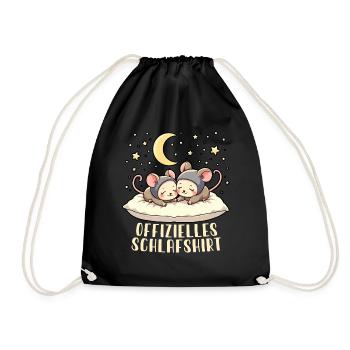offizielles schlafshirt pärchen Lebkuchenmann-Kuch - Turnbeutel - Schwarz - Vorne