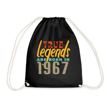 Les vrais légendes sont nés en 1967. Année 2025. - Sac de sport léger - noir - Devant