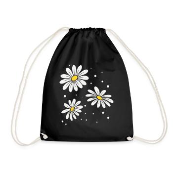 Gänseblümchen Punkte - Turnbeutel - Schwarz - Vorne