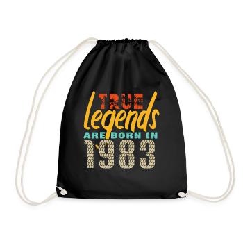 Die True Legends wurden 1983 geboren. Jahr 2025. - Turnbeutel - Schwarz - Vorne