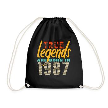 Les vrais légendes sont nés en 1987. Année 2025. - Sac de sport léger - noir - Devant