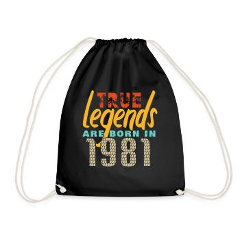 Les vrais légendes sont nés en 1981. Année 2025. - Sac de sport léger - noir - Devant