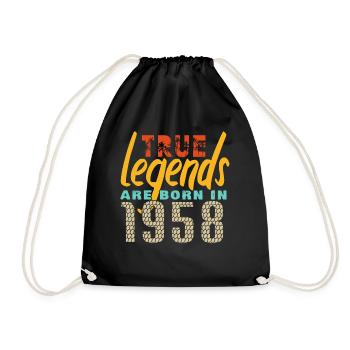 Les vrais légendes sont nés en 1958. Année 2025. - Sac de sport léger - noir - Devant